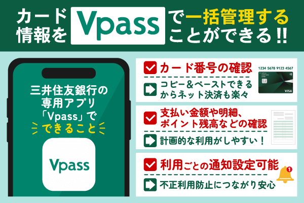 三井住友カード(NL)はカードの情報をアプリで管理できる