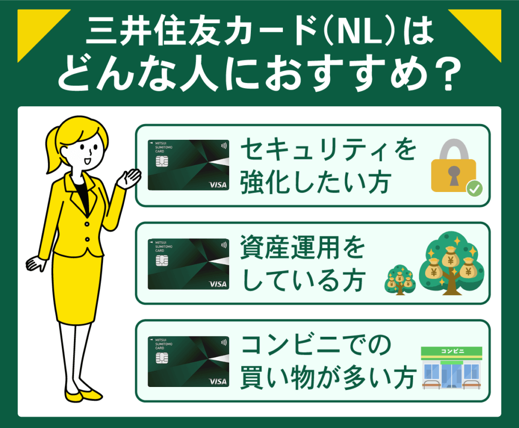 三井住友カード(NL)はセキュリティを強化したいからにおすすめのカード