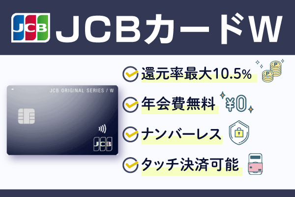 JCBカードWの特徴を示した画像
