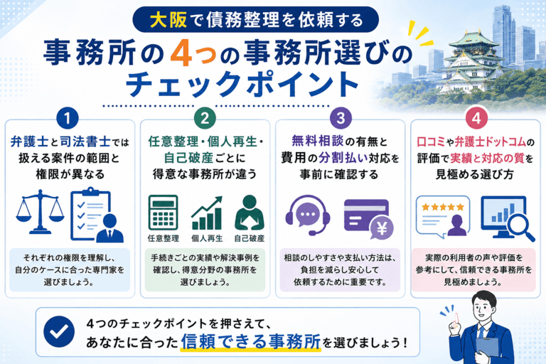 大阪で債務整理を依頼する事務所の選び方