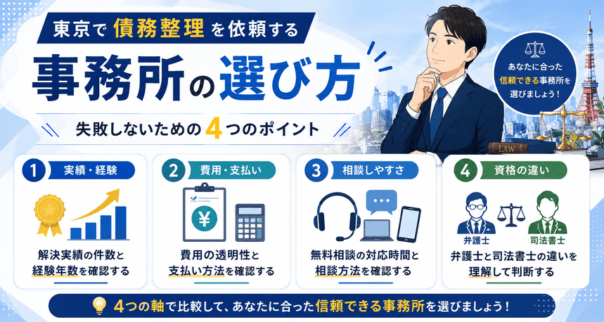 東京で債務整理を依頼する事務所の選び方